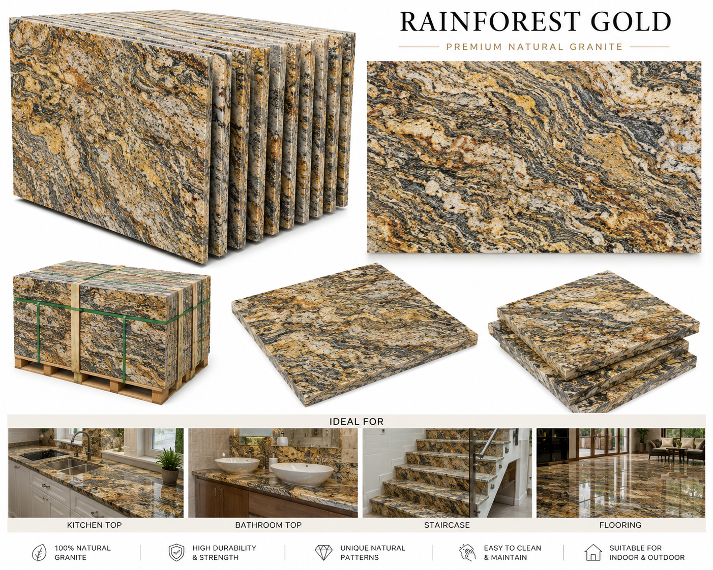 Rainforest Gold stone slab